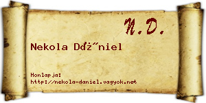 Nekola Dániel névjegykártya